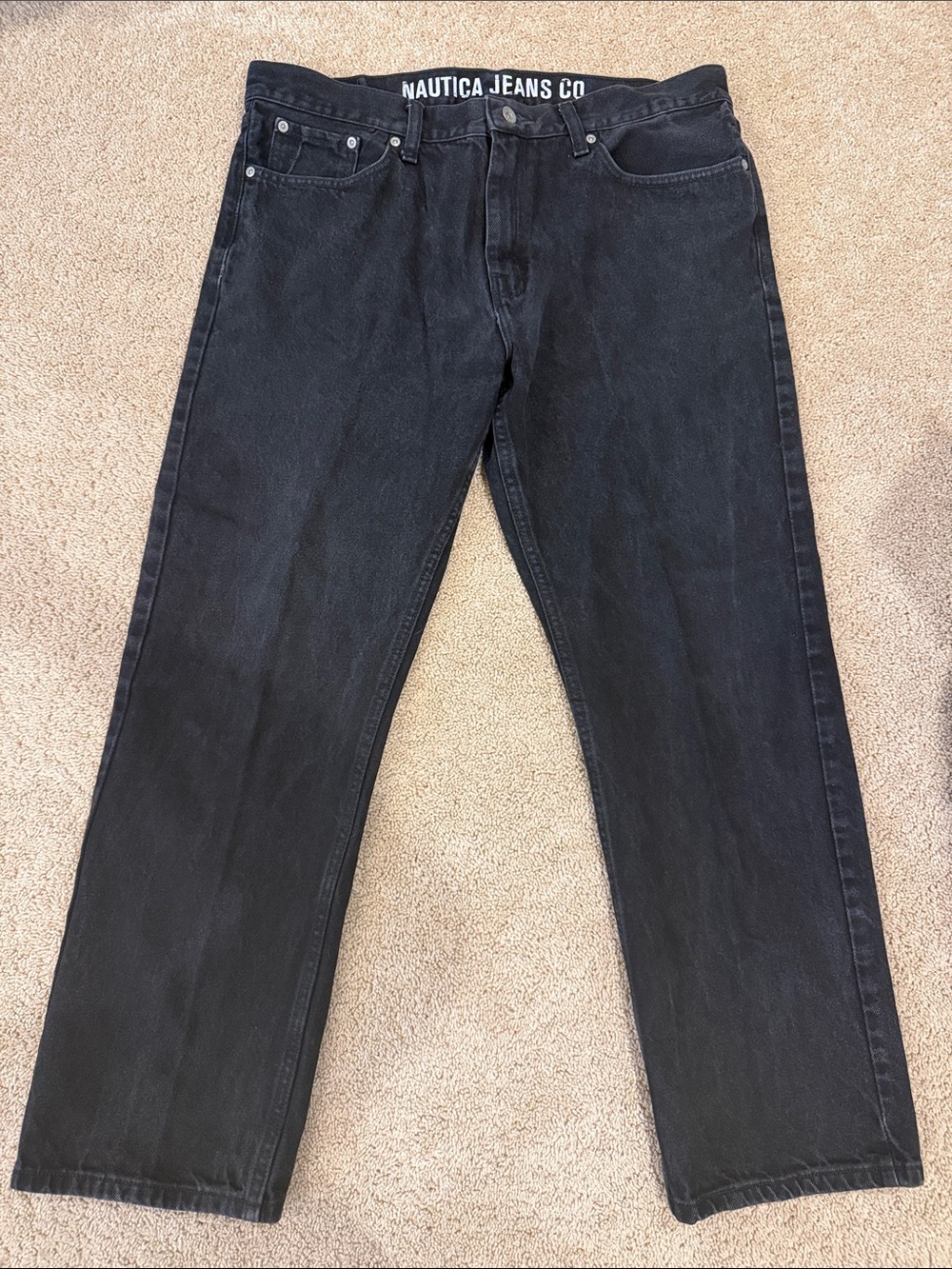 Nautica Men's Relaxed Black Straight-Leg Jeans